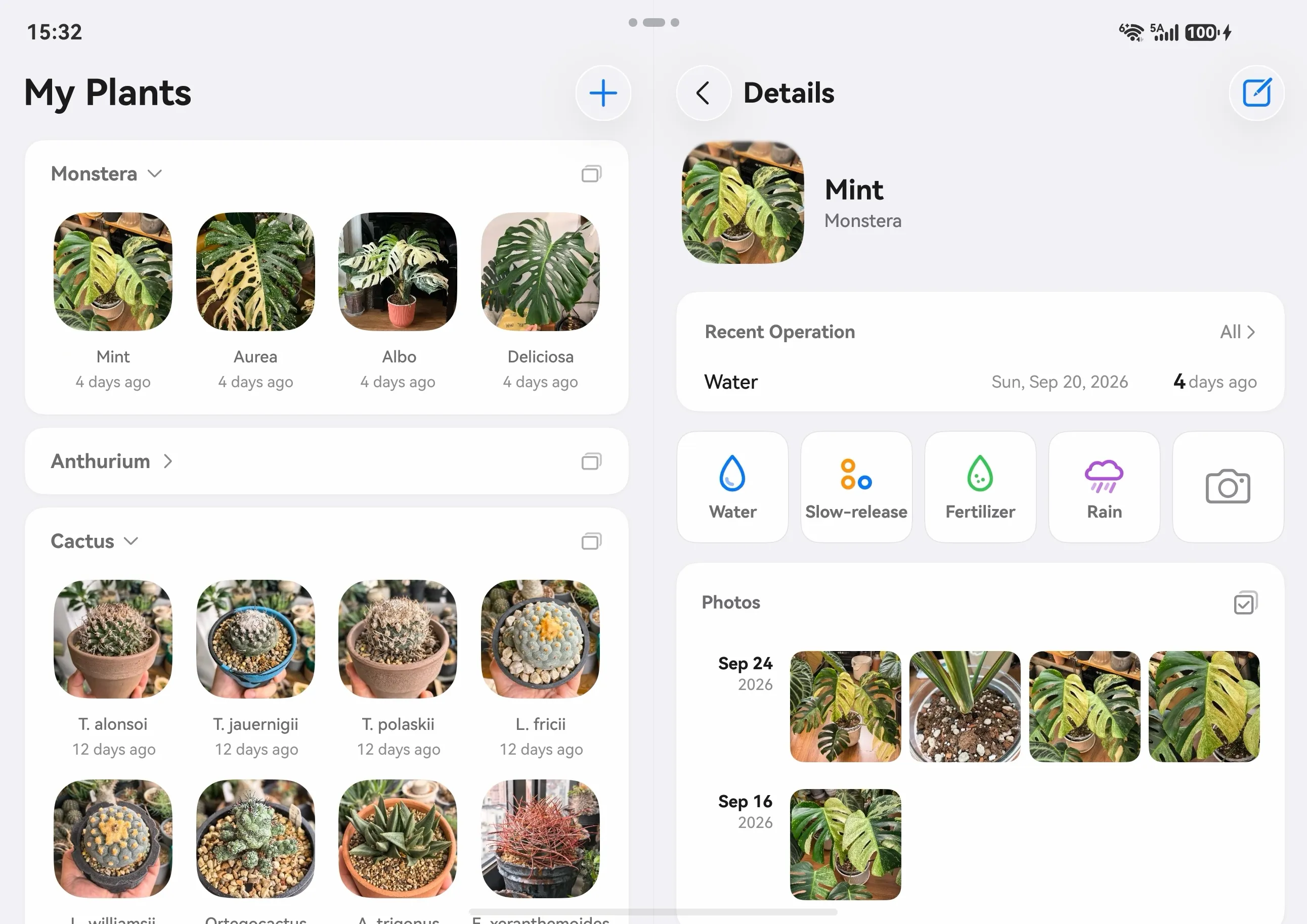 My Plants on a foldable, unfolded